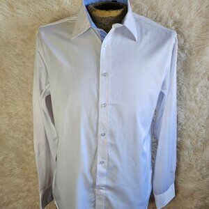 Flex Men's Luxury Collection Men’s White Buttons Up Long Sleeve Shirt Size M
